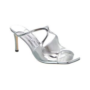 Jimmy Choo Anise 75 Leather Sandal, Silver